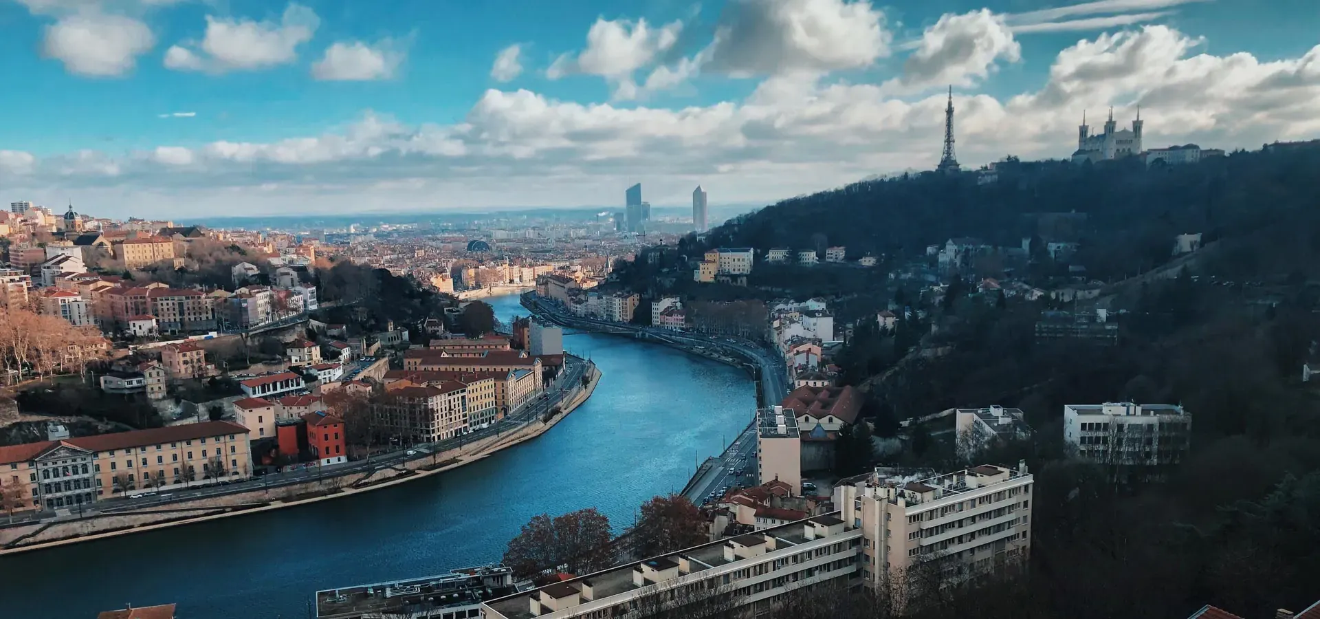 Le méandre de la Saône vu du ciel, à Lyon